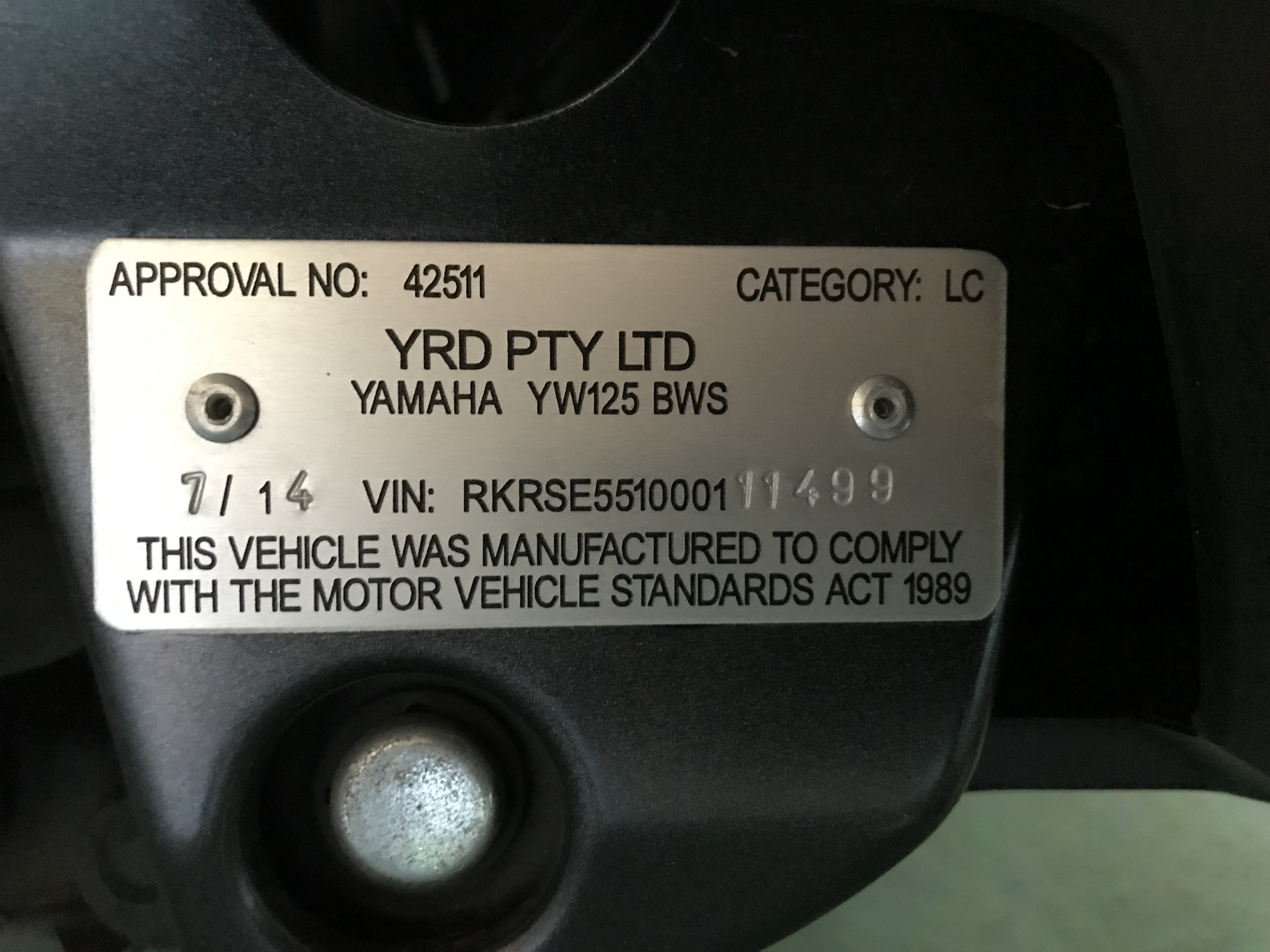 2014 YAMAHA BEE WEE 125 (YW125) SCOOTER