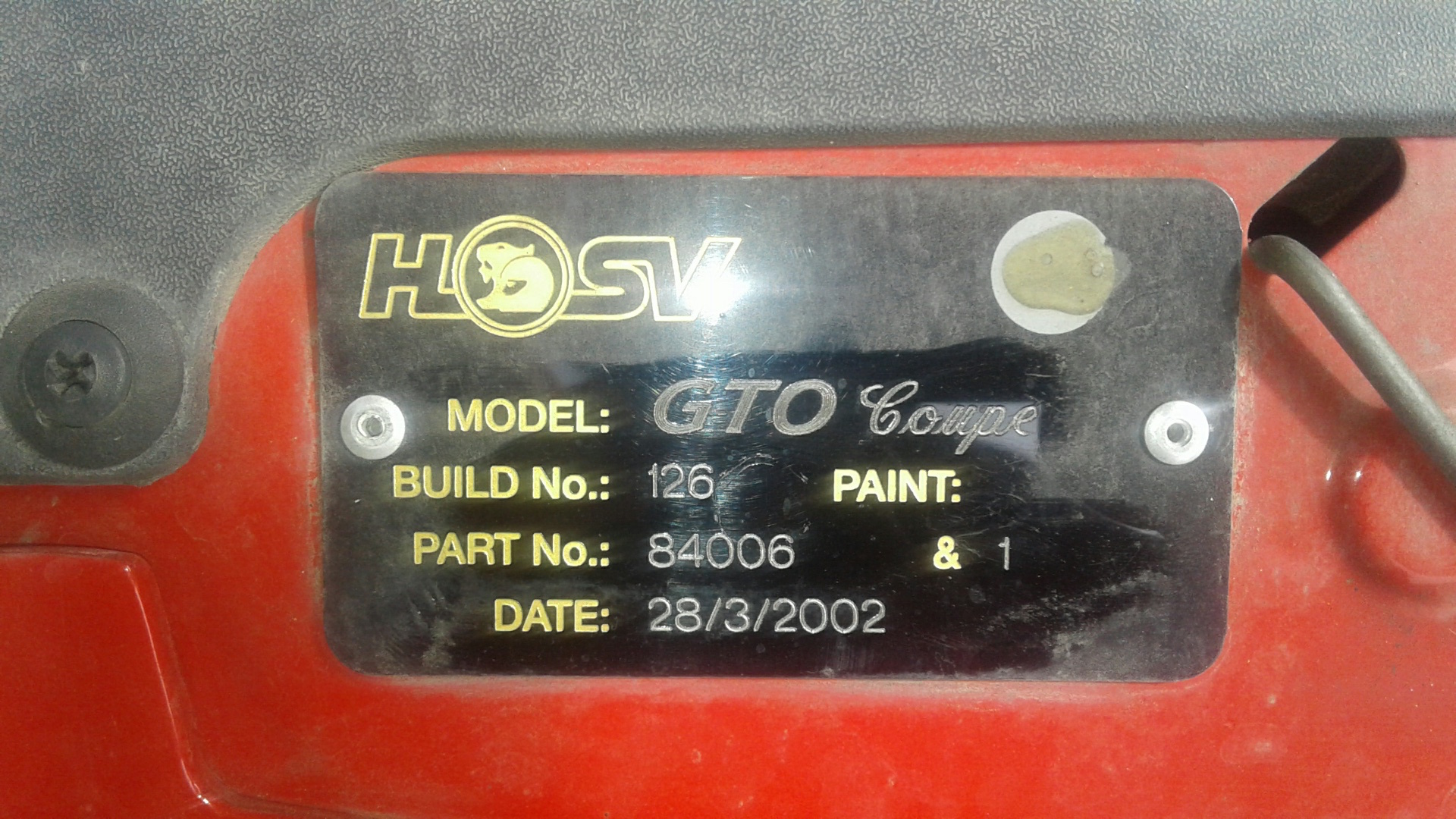 2002 HSV COUPE GTO COUPE