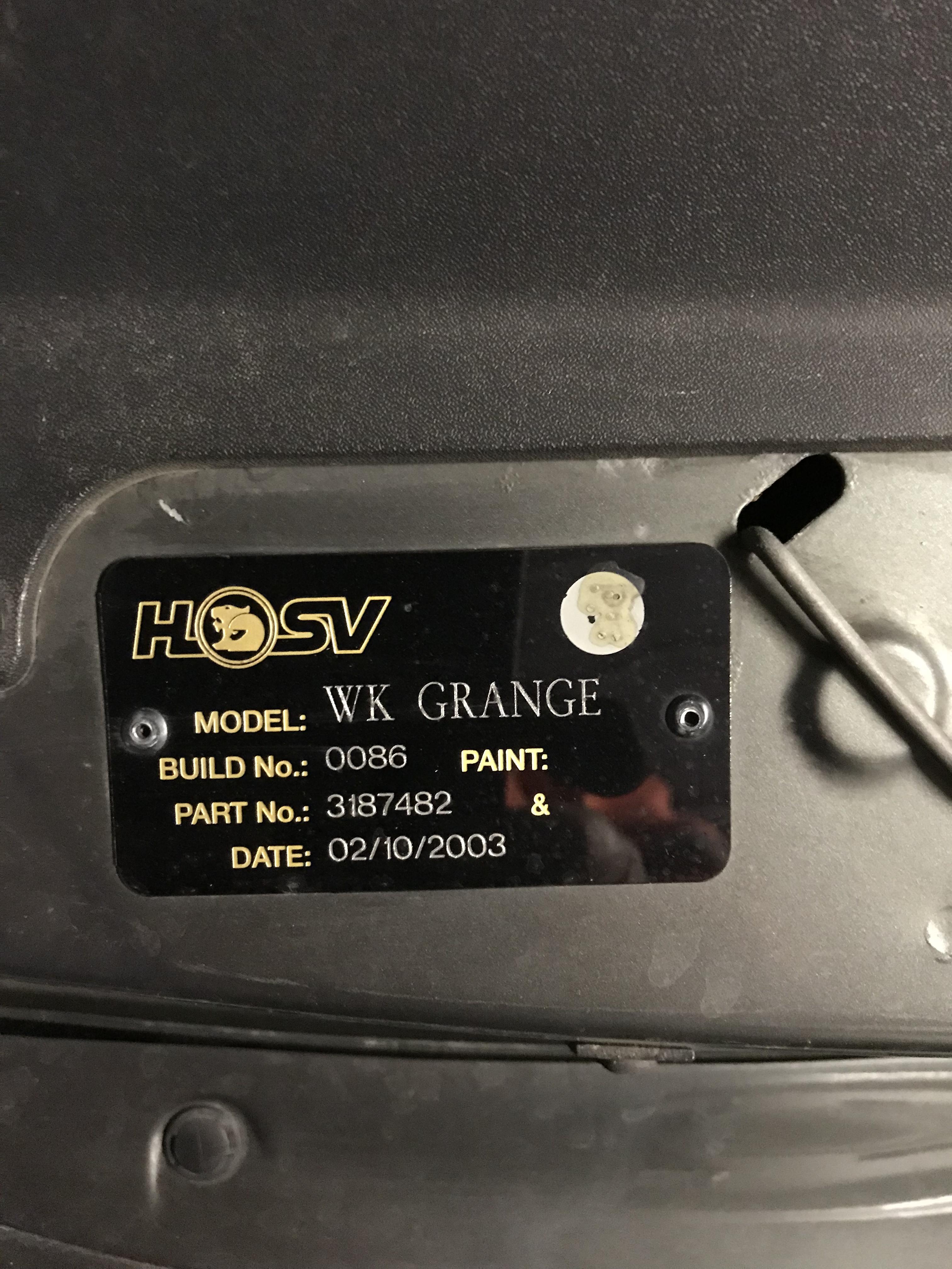 2003 HSV GRANGE WK SEDAN 