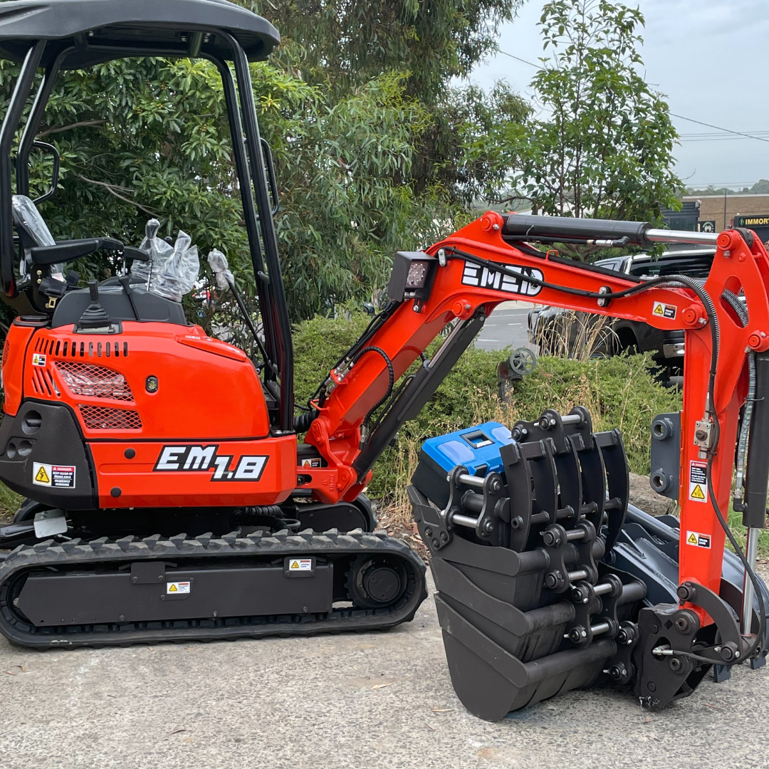 EMED Excavator EM1.8 with Auger and Trailer Package Plus Free Attachments