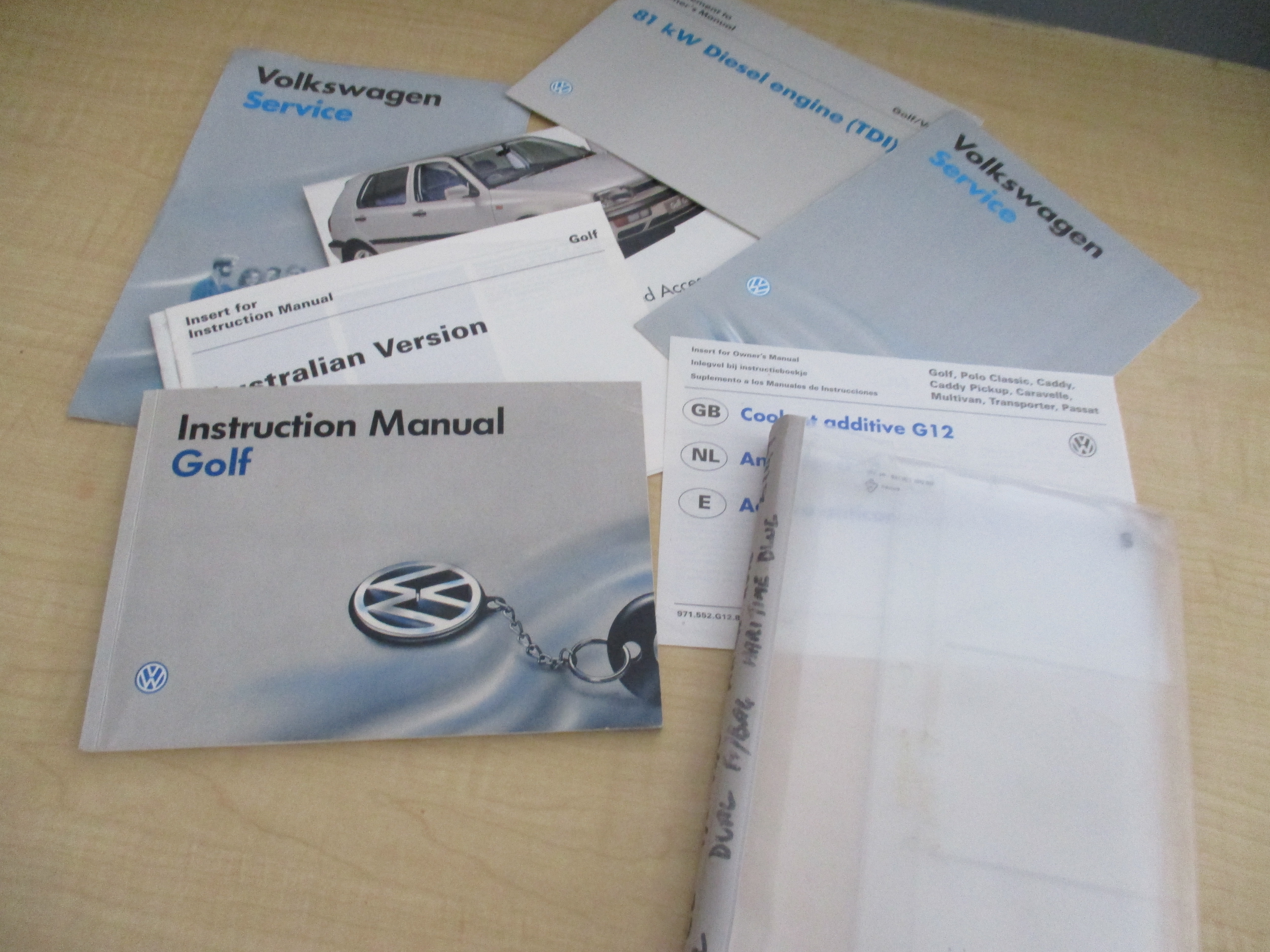 VOLKSWAGEN GOLF 1996? OWNERS MANUAL SET WITH WALLET 