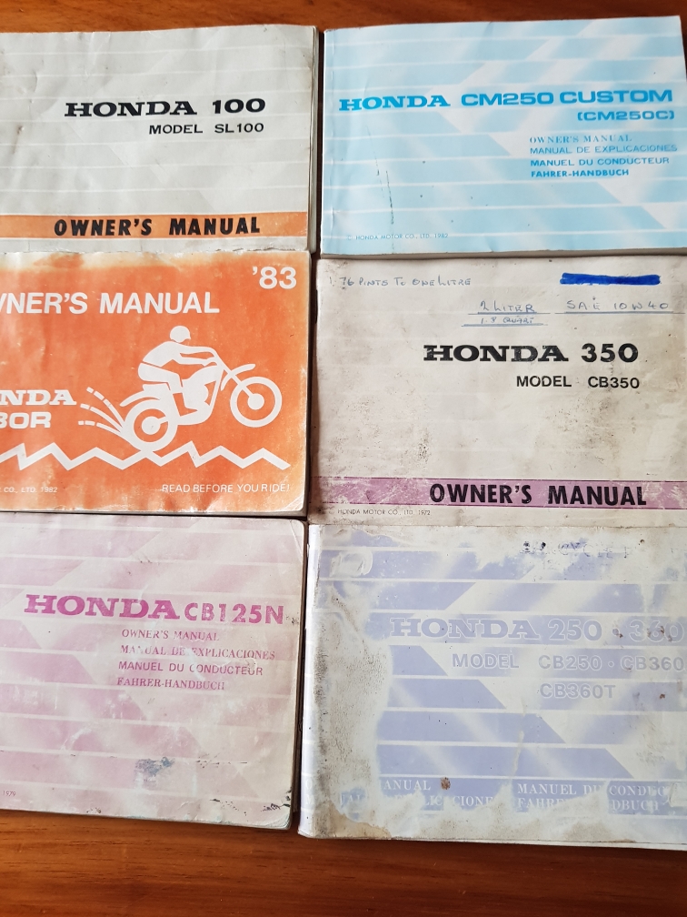 HONDA OWNER MANUALS SL100, 1971