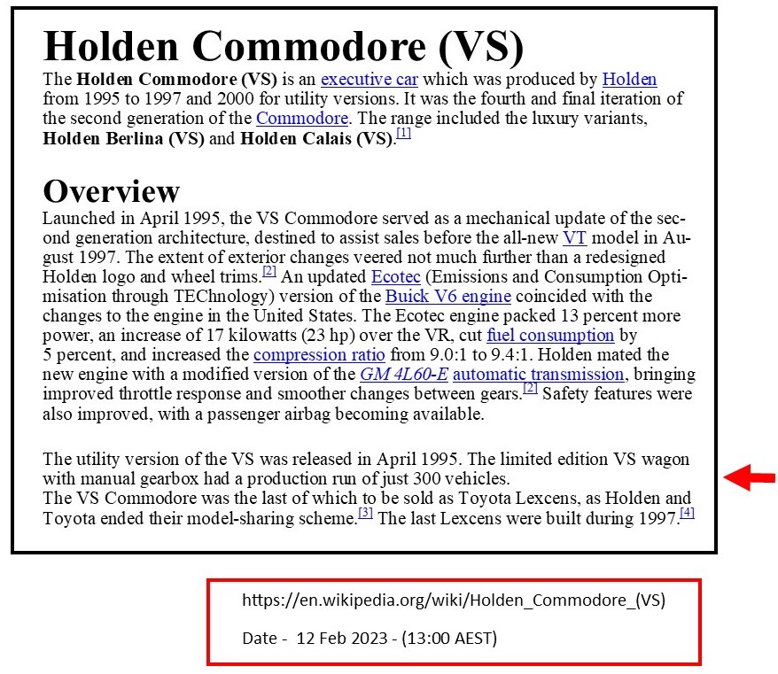 1997 HOLDEN COMMODORE VSII MANUAL WAGON