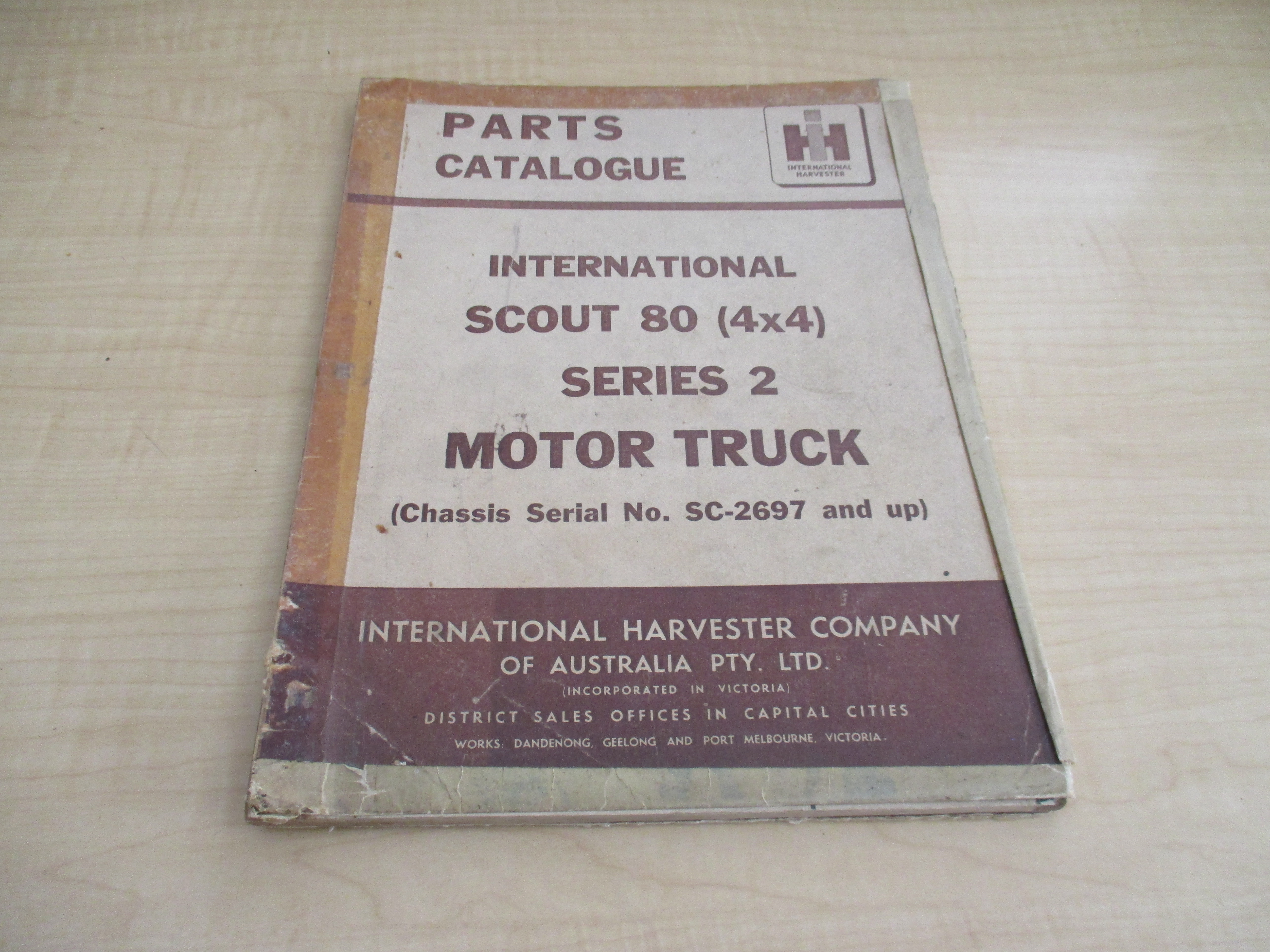 INTERNATIONAL AUST SCOUT 80 SERIES PARTS MANUAL 1965 PRINT