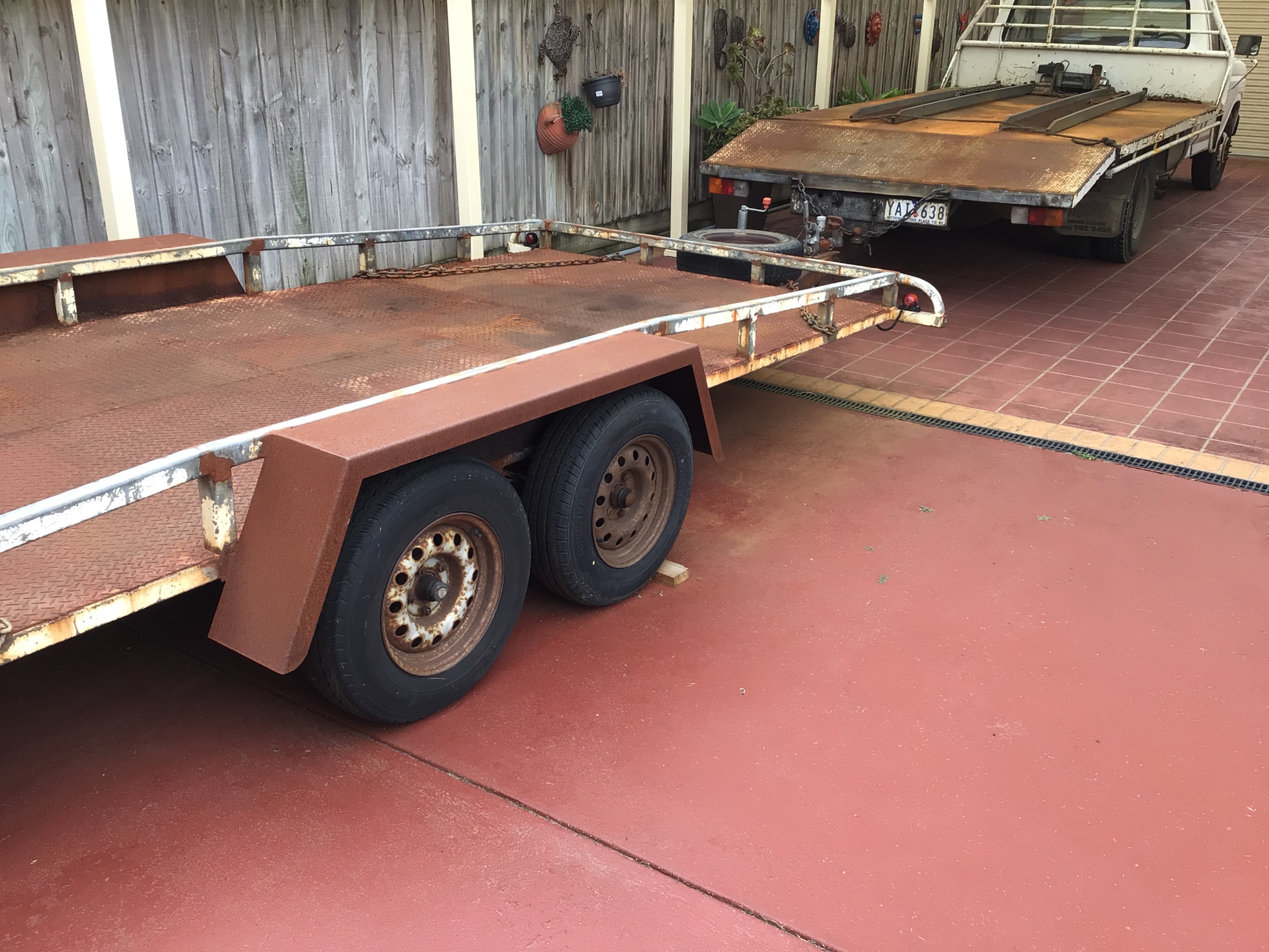 1982 FORD F350 TRAY TRUCK AND TRAILER 