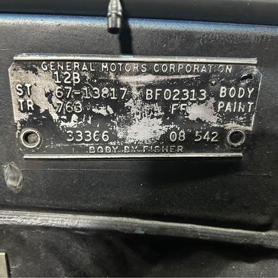 1967 CHEVROLET CHEVELLE SS 4 SP MANUAL COUPE 