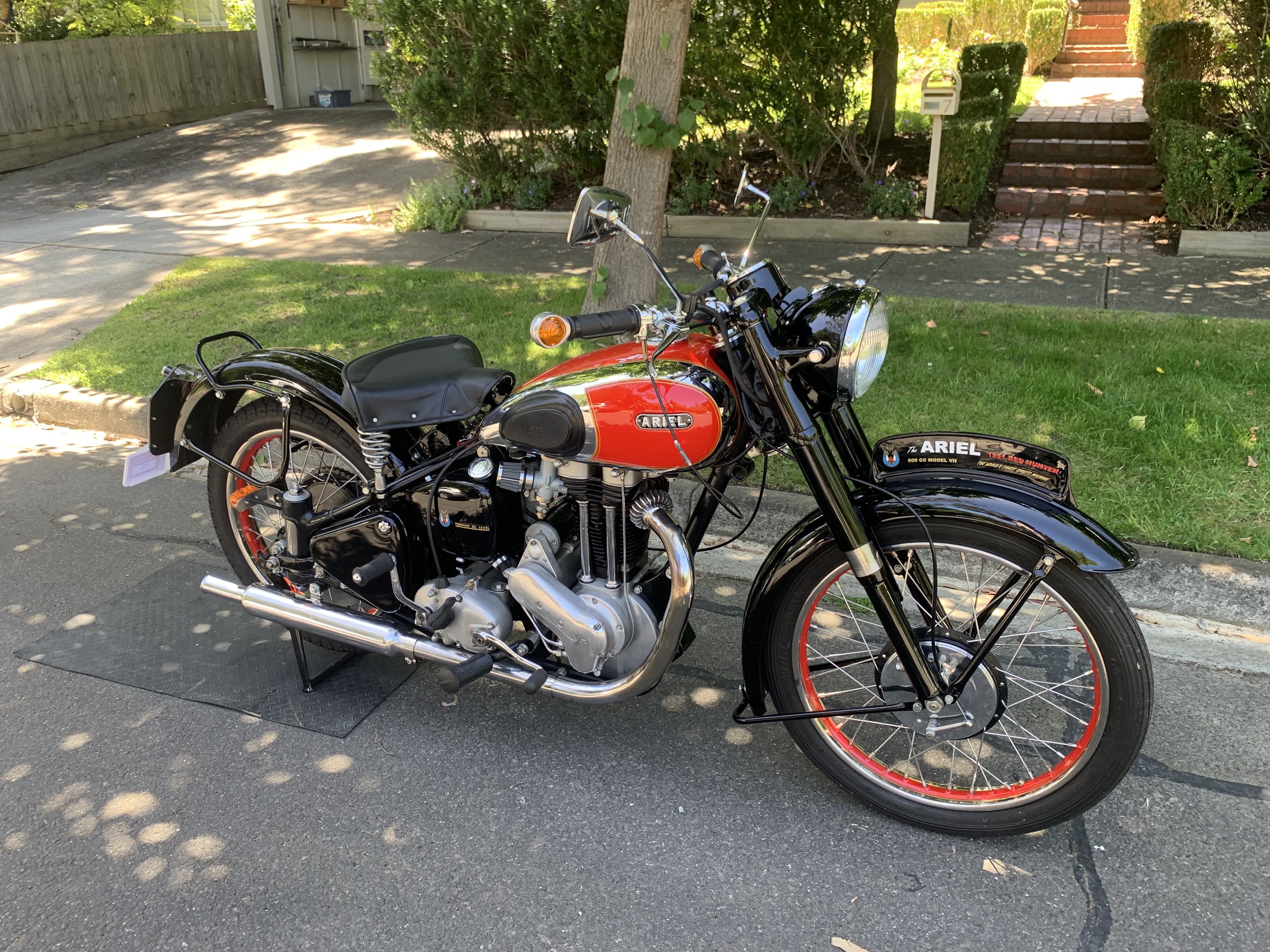 1951 ARIEL VH500 RED HUNTER 500CC SINGLE ROAD