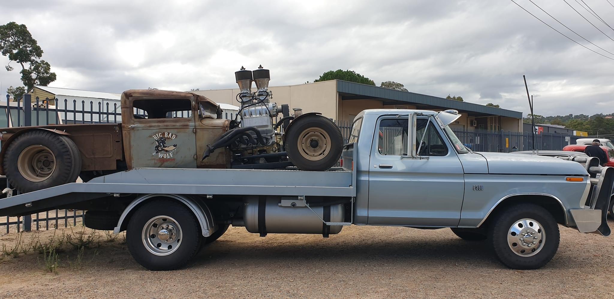 1976 FORD F350 BANANA BACK CAR TRANSPORTER 