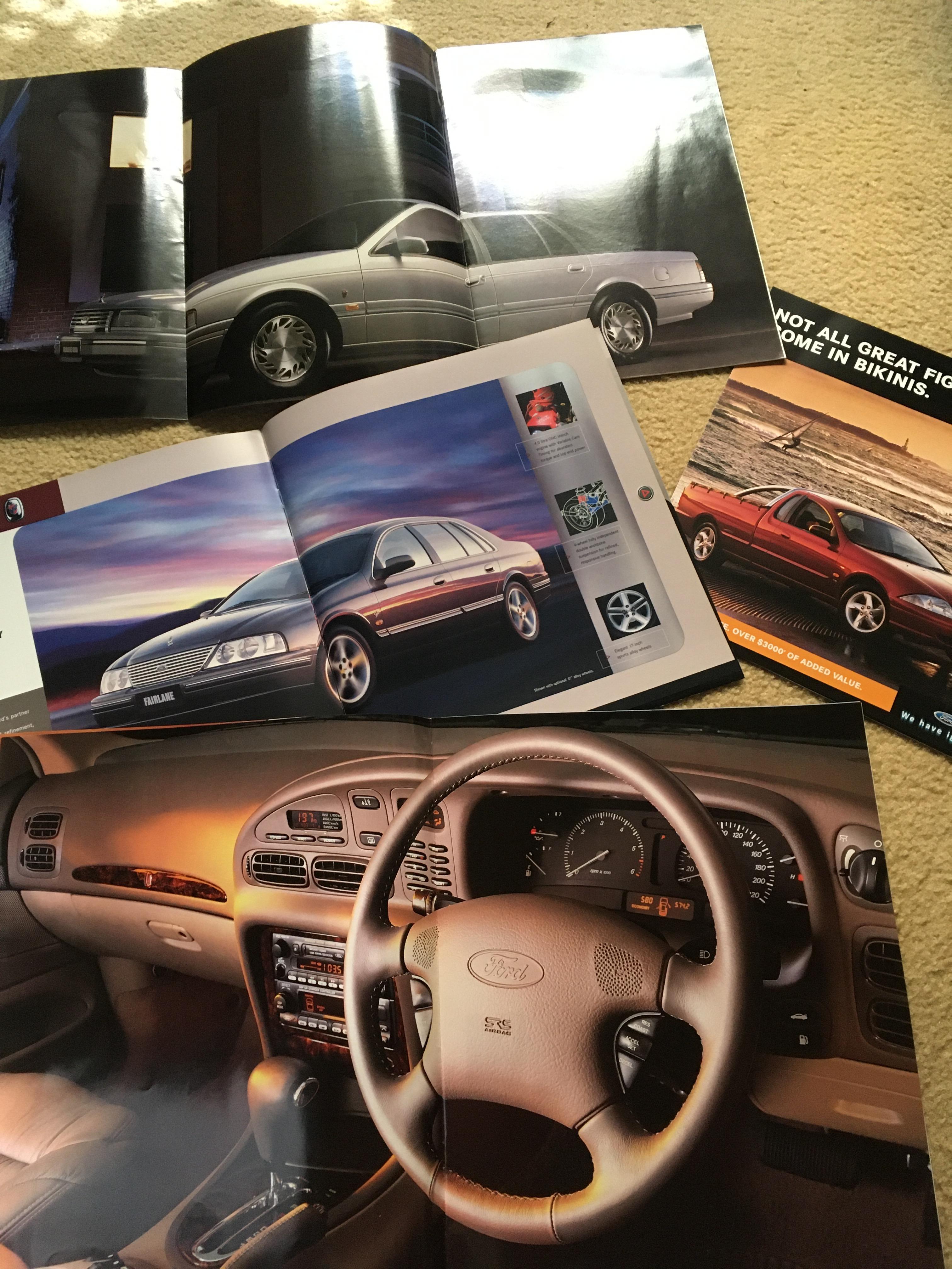 FORD AUSTRALIA VARIOUS DEALER BROCHURES (20) & FLYERS (18)