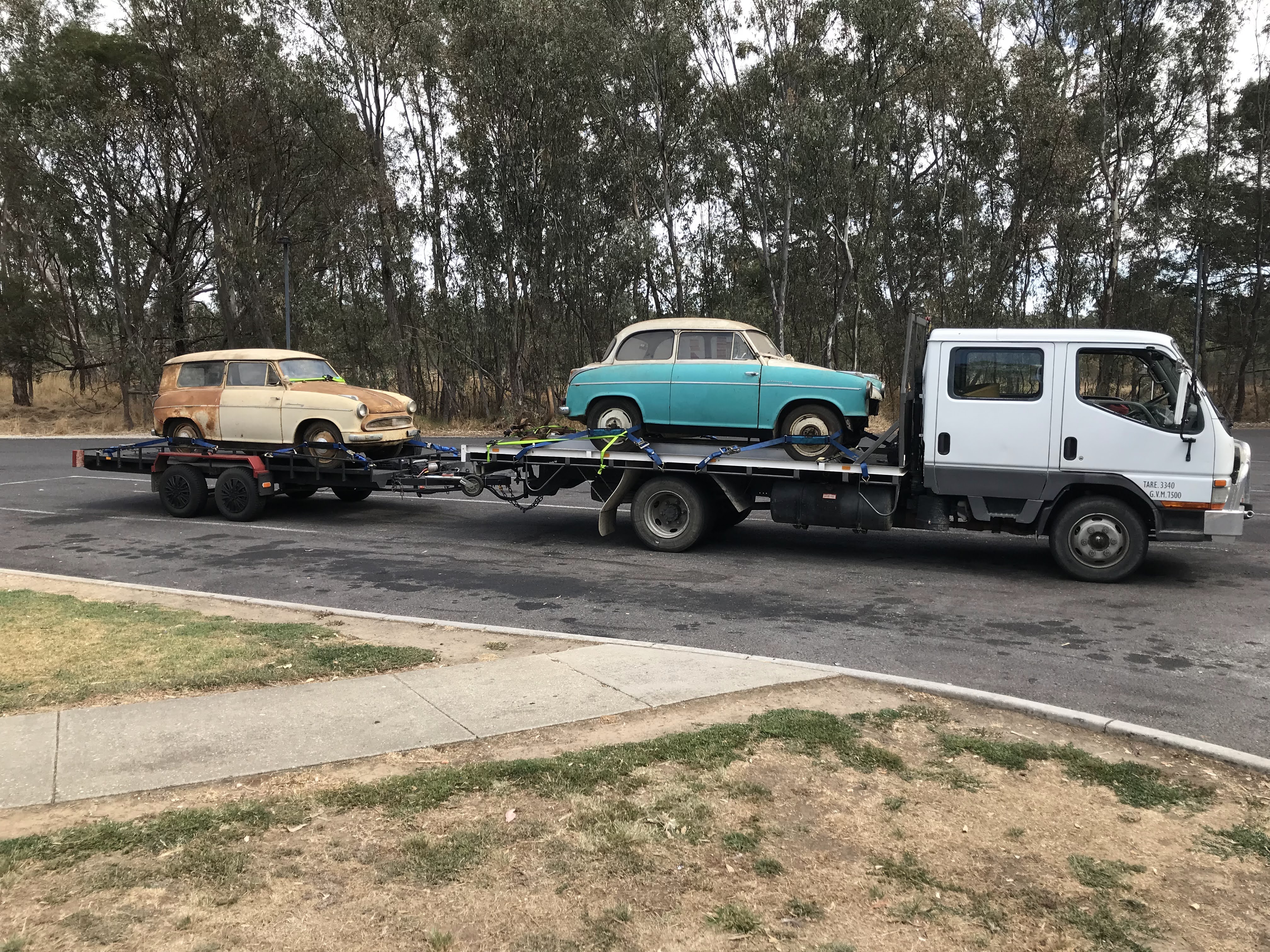 2004 MITSUBISHI CANTER DUAL CAB BEAVER TAIL CAR TRANSPORTER