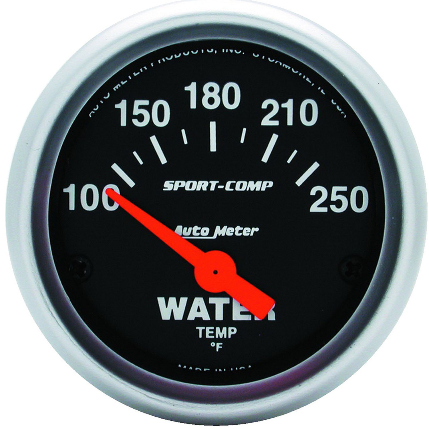 Autometer Gauge, Sport-Comp, Water Temperature, 2 1/16 in, 100-250 Degrees F, Electrical, Each