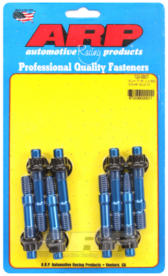 ARP Blower Studs, Break-Away, Aluminum, Blue Anodized, 12-Point Nuts, 7/16 in. Diameter Studs, 2.88 in. Length, Set