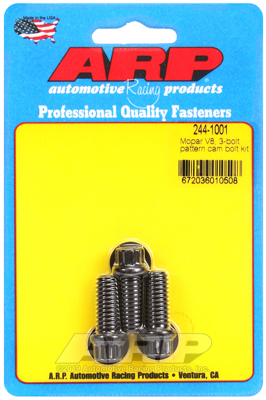 ARP Cam Bolts, Pro Series, Black Oxide, 3/8 in.-16 Thread, For Chrysler, Big Block R/RB, Set of 3