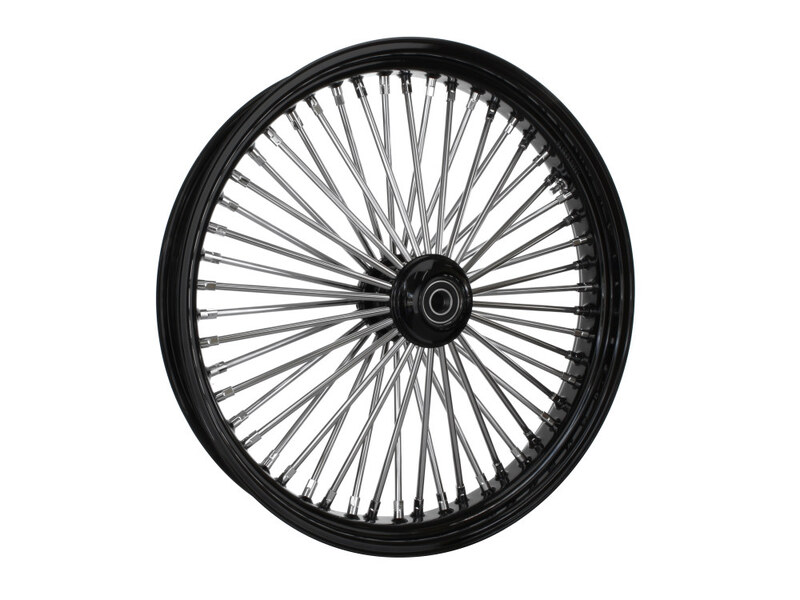 Attitude Inc Wheel, Front, MaxSpoke, Black/Chrome Spoke, For Harley-Davidson , 23 x 3.5 Dual Disc 3/4'' Axle, Each