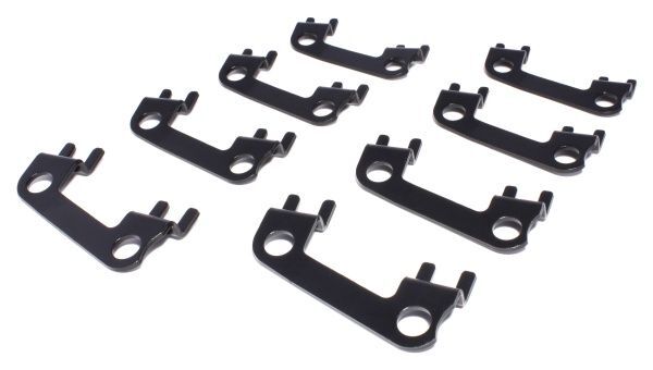 COMP Cams Guideplate, Black Oxide, Steel, Raised, 1 Piece, For Ford Cleveland, 5/16 in. Pushrod, 7/16 in. Stud, Set of 8
