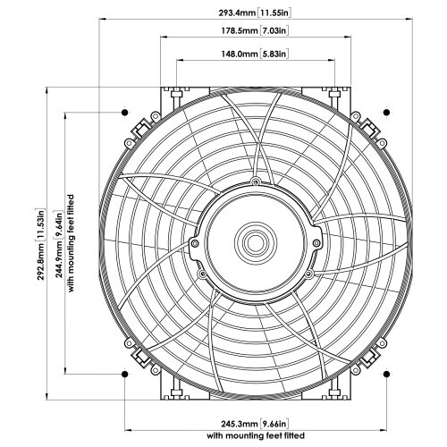 Davies Craig Electric Fan, Thermatic , 12 in. Dia, 847 CFM, 9.0A (12V), Each