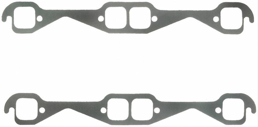 FELPRO Exhaust Gaskets, Header, Steel Core Laminate, Square Port, For Chevrolet, Small Block, Set