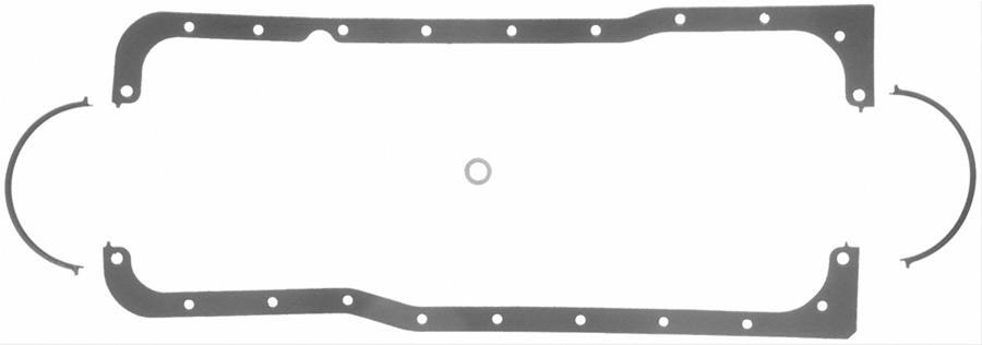FELPRO Oil Pan Gasket, Multi-Piece, Rubber-Coated Fiber, For Ford, 221/255/260/289/302, Kit