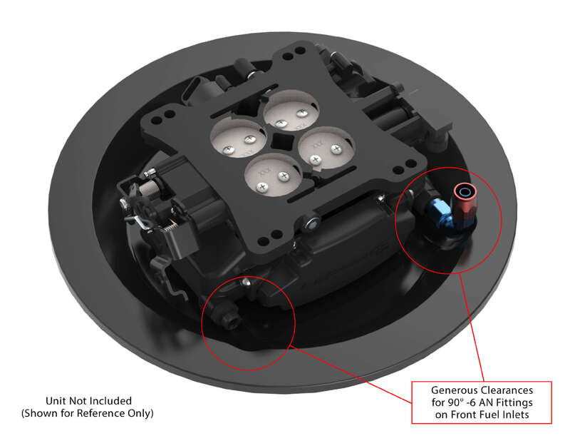 Holley Air Cleaner Bottom, Dropped Base, Steel, Black Painted, 14 in. Diameter, Each