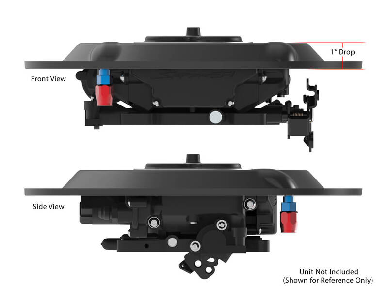 Holley Air Cleaner Bottom, Dropped Base, Steel, Black Painted, 14 in. Diameter, Each