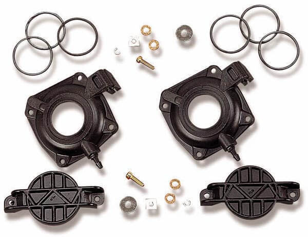 Holley Dual Quick Change Covers, Vacuum Diaphragm, Plastic, Black, with Balance Tube for Dual Carbs, Kit