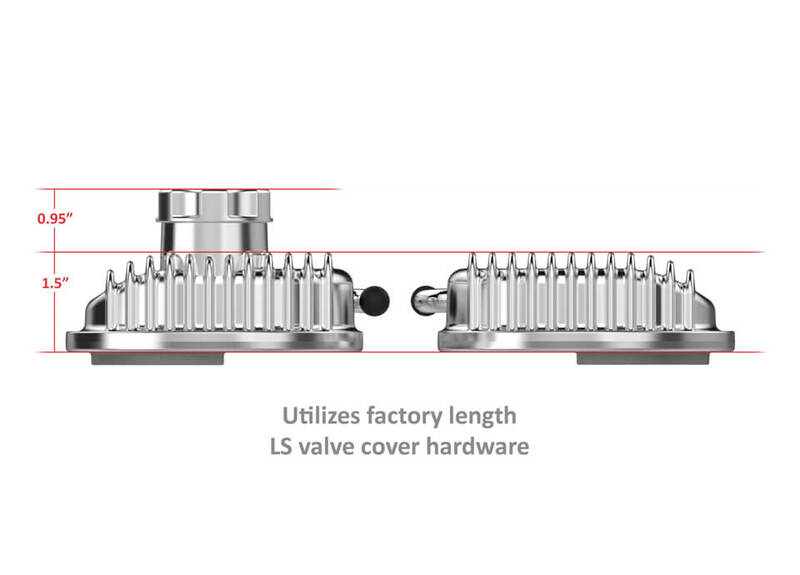 Holley Valve Cover, Vintage Series, Finned, Standard Height, GM LS Engines, Cast Aluminum, Polished, Pair