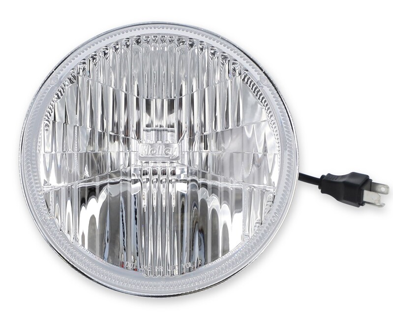 Holley Headlight, Retrobright, LED Sealed Beam, 7.0 in, Round Modern, White (5700K Bulb), Each