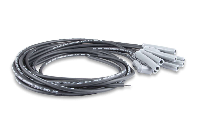 MSD Spark Plug Wires, Copper, Silicone, Multi-Angle, 8.5mm Dia, Black, Universal V8, Set