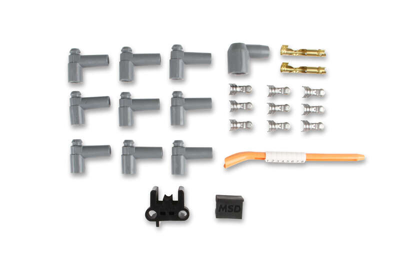 MSD Spark Plug Wires, Copper, Silicone, Multi-Angle, 8.5mm Dia, Black, Universal V8, Set