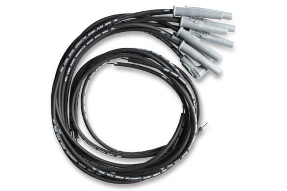 MSD Spark Plug Wires, Copper, Silicone, Multi-Angle, 8.5mm Dia, Black, Universal V8, Set