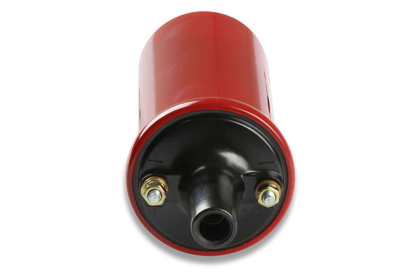 MSD Ignition Coil, Blaster 2 w/ ballast resistor, Canister, Round, Oil Filled, Red, 45, 000 V, Each