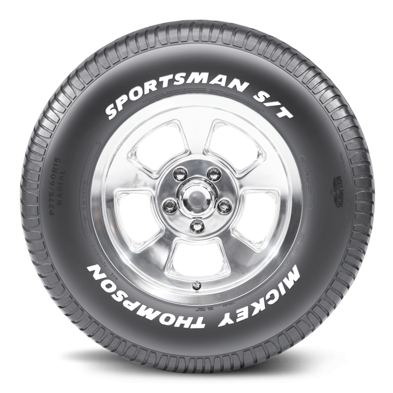 Mickey Thompson Tyre, Sportsman S/T, P215/70R15, Radial, 1,620 lbs. Maximum Load, T Speed Rated, Solid White Letters, Each