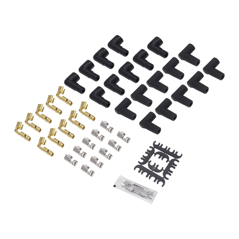 Proflow SuperMax Wire, Ignition Lead Kit, 8.5mm Spiral Core, Black, Straight Plug, Hei & Socket Cap, Universal, V8 with Separator Set