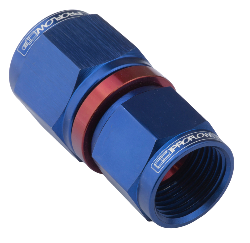Proflow Female Flare Union Swivel Hose End Straight -10AN To -12AN, Blue