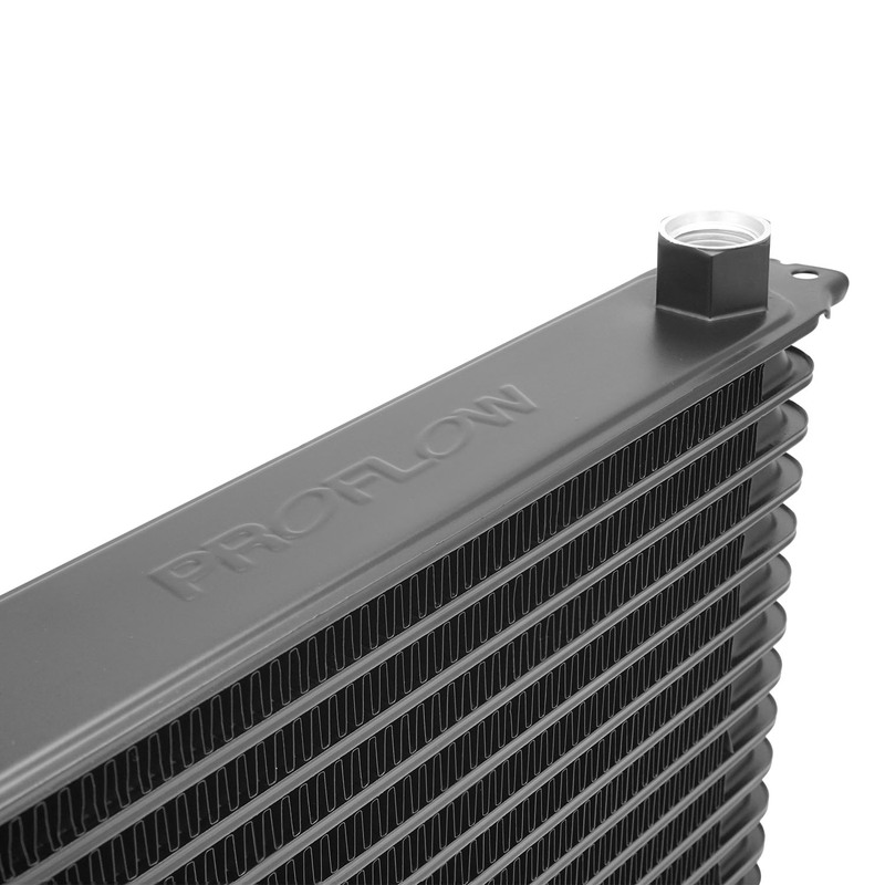 Proflow Oil Cooler, Ultra Pro Aluminium Black, 7-Row 340mm x 90mm x 50mm Female AN10 lnlet/Outlet