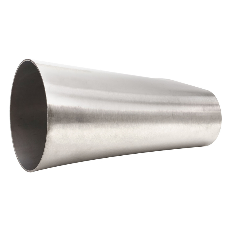 Proflow Pipe Adapter, Exhaust, Oval To Round, Stainless Steel, Raw, 3.50 in. Inlet/Outlet, 6 in. Length