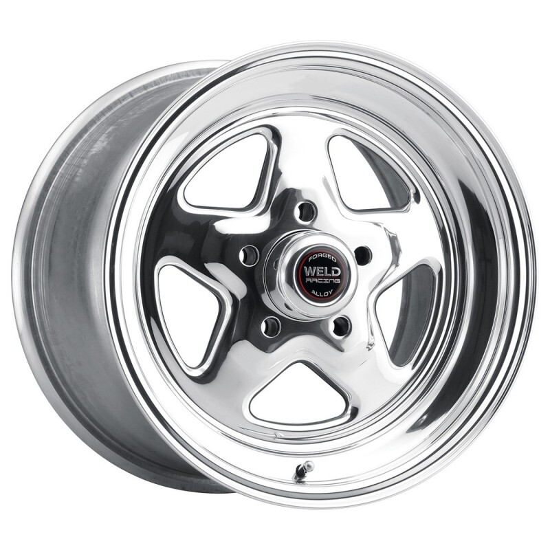 WELD Wheel, Prostar, 15x8 Size, 5x4.75 Bolt Pattern, 5.5 Backspace, Polished Center, Polished Shell, Each