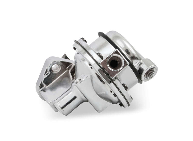 Holley Fuel Pump, Mechanical, 110 GPH, Gasoline, For Chevrolet Small Block, Aluminum, Silver, Each