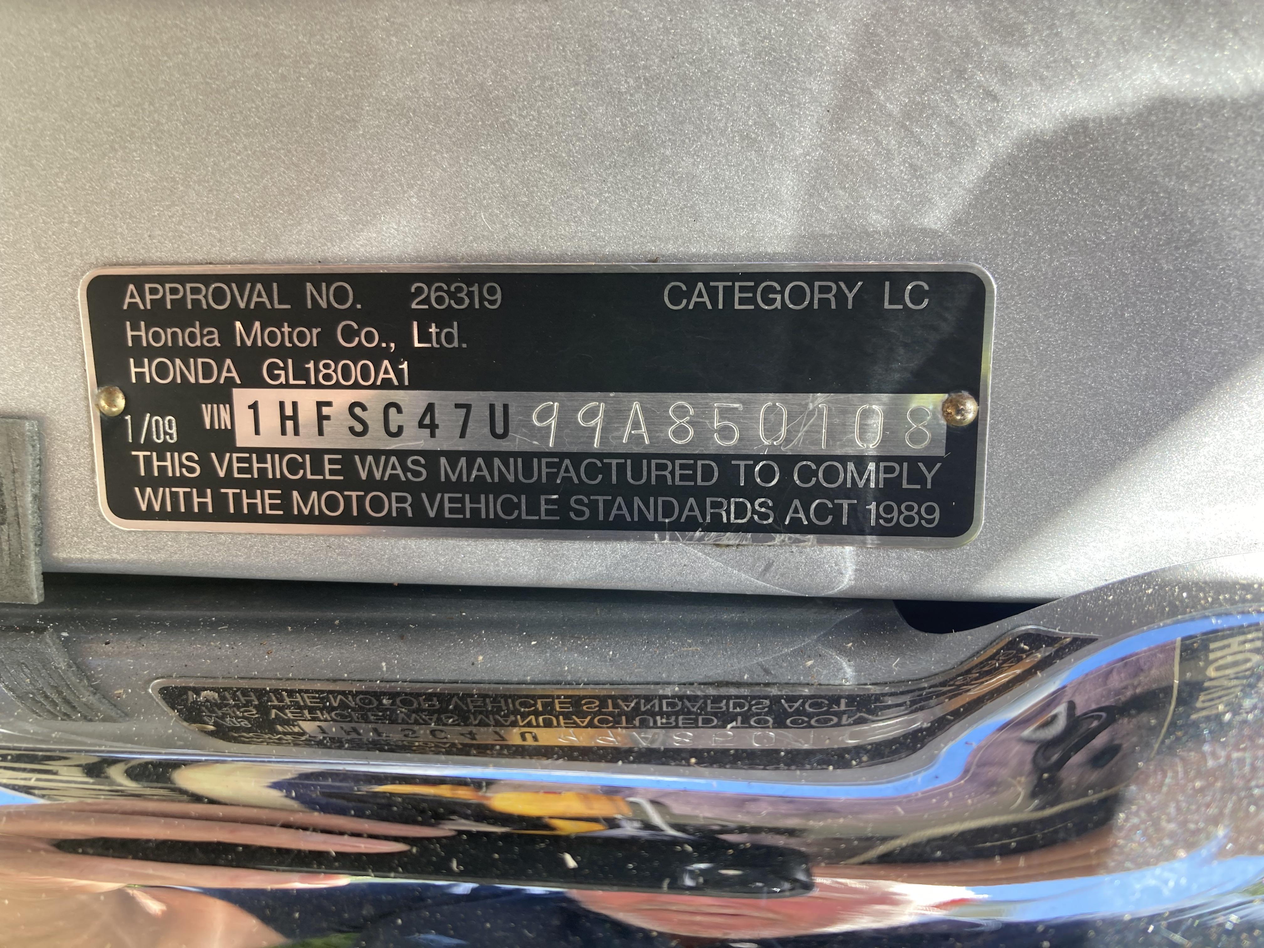2009 HONDA GL1800 (GL1800A) GOLDWING ROAD
