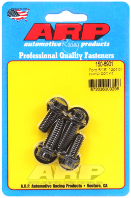ARP Oil Pump Fasteners, Bolts, 12-Point, Chromoly, Black Oxide, For Ford, V8, Set of 4
