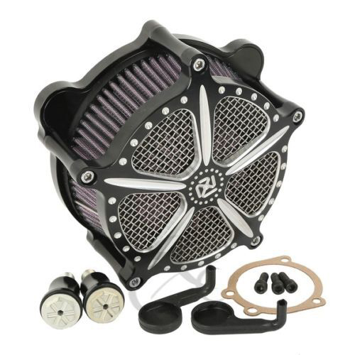 Attitude Inc Air Filter Assembly ,Billet Aluminium Machined Black ,EFI, For Harley Softail Custom ,Kit
