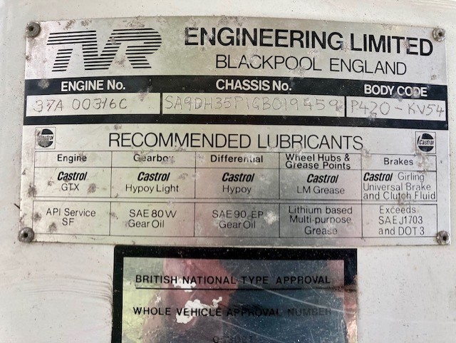 1987 TVR TASMAN 5 SP MANUAL CONVERTIBLE