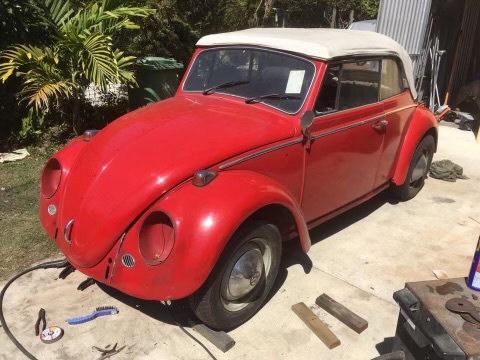 1966 VOLKSWAGEN KARMANN BEETLE 4 SP MANUAL 2D CABRIOLET
