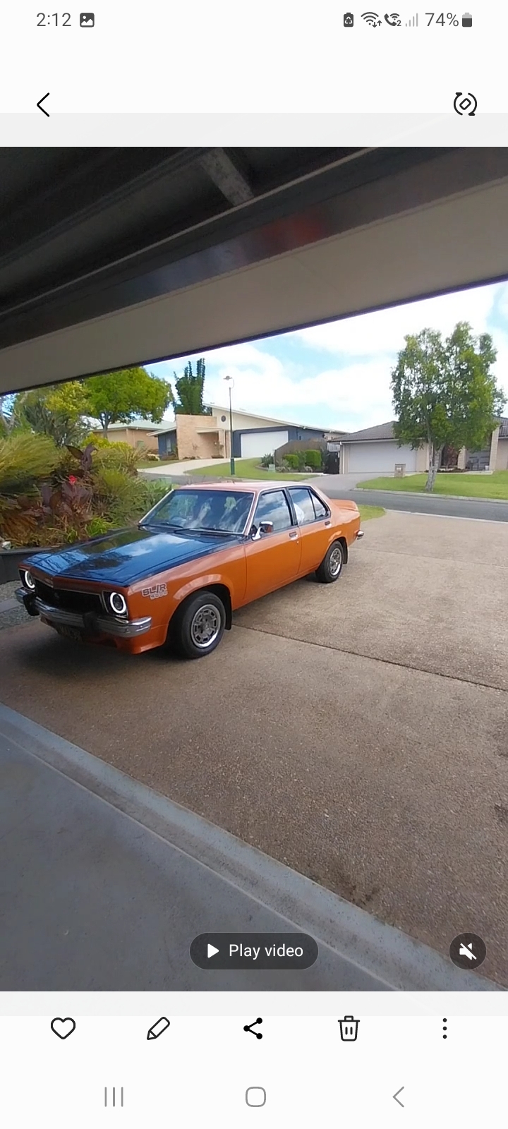 1974 HOLDEN TORANA LH S 4 SP MANUAL 4D SEDAN