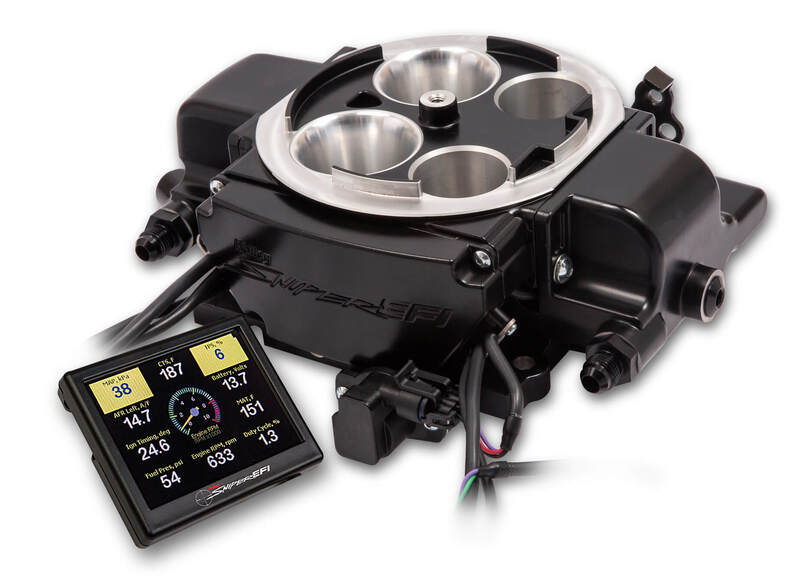 Sniper EFI Sniper Fuel Injection System, Quadrajet, In-Line Fuel Pump, Self-Tuning, Touch Screen, Wiring, Hardware, Black Ceramic, Quadrjet, Kit