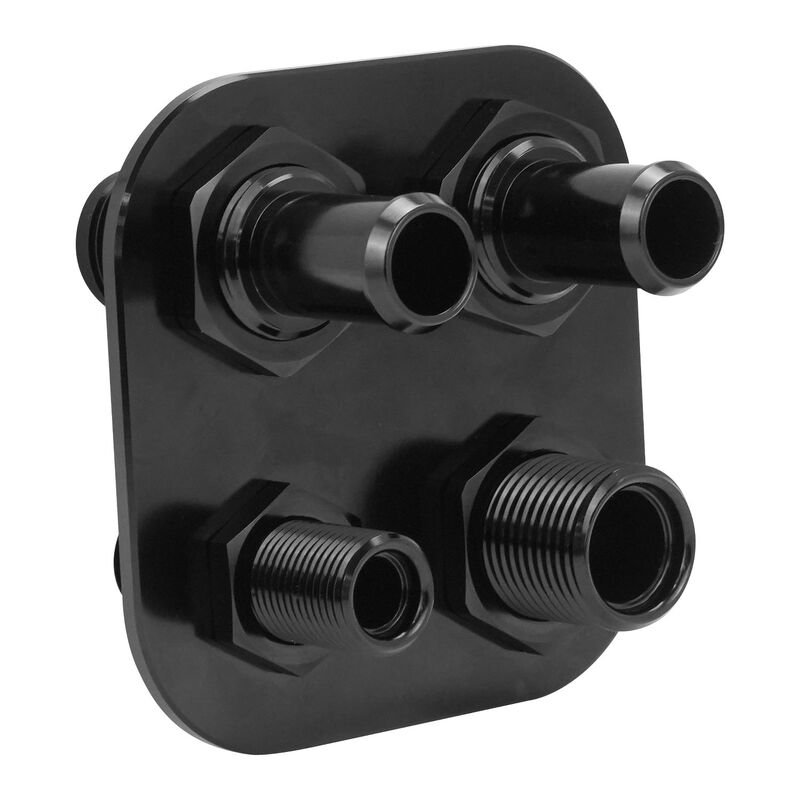 Proflow Firewall Bulkhead Aluminium Air Con 4 Port #6, #10 Inline, Black