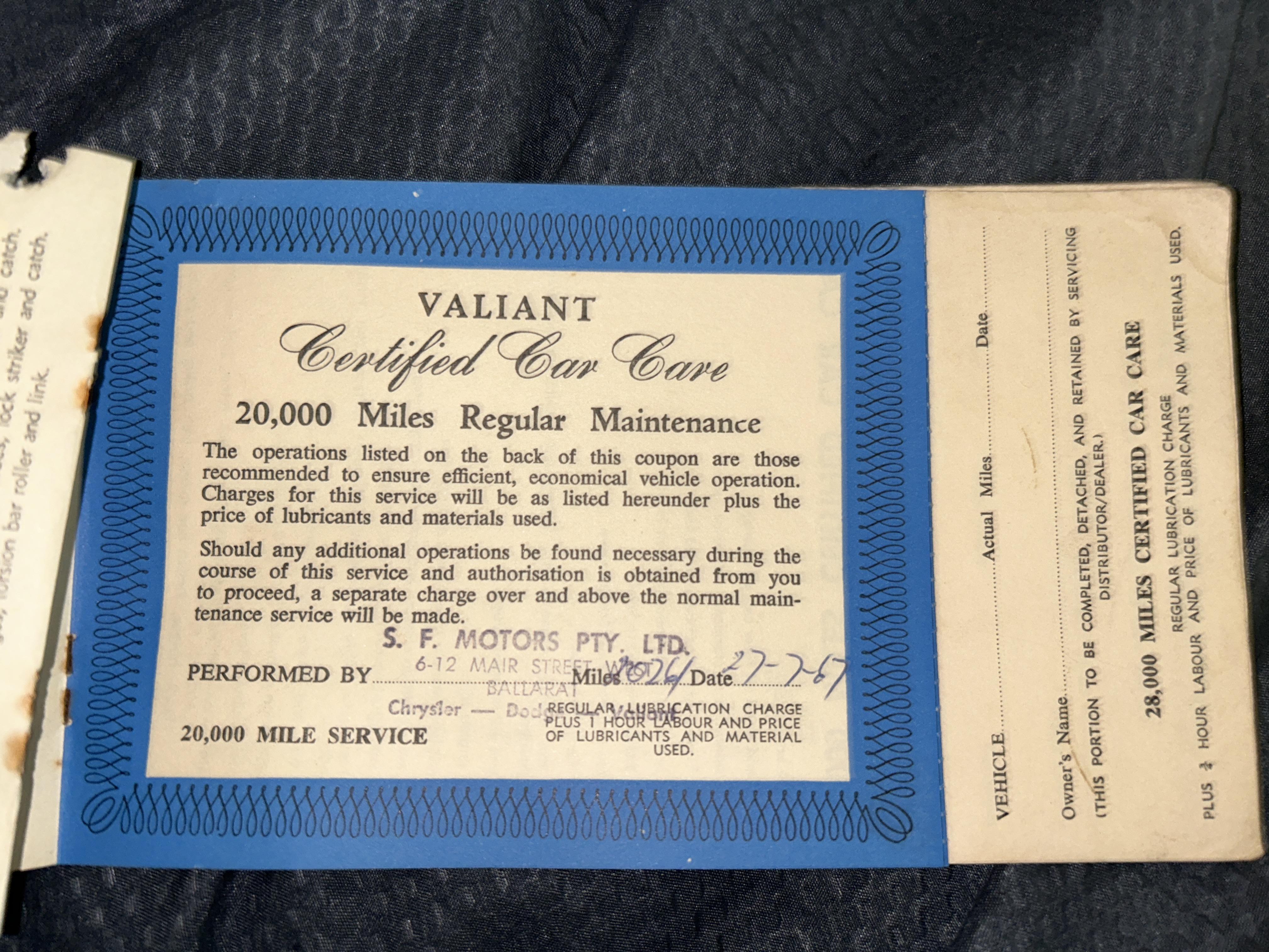 1965 CHRYSLER VALIANT AP6 3 SP MANUAL 4D SEDAN