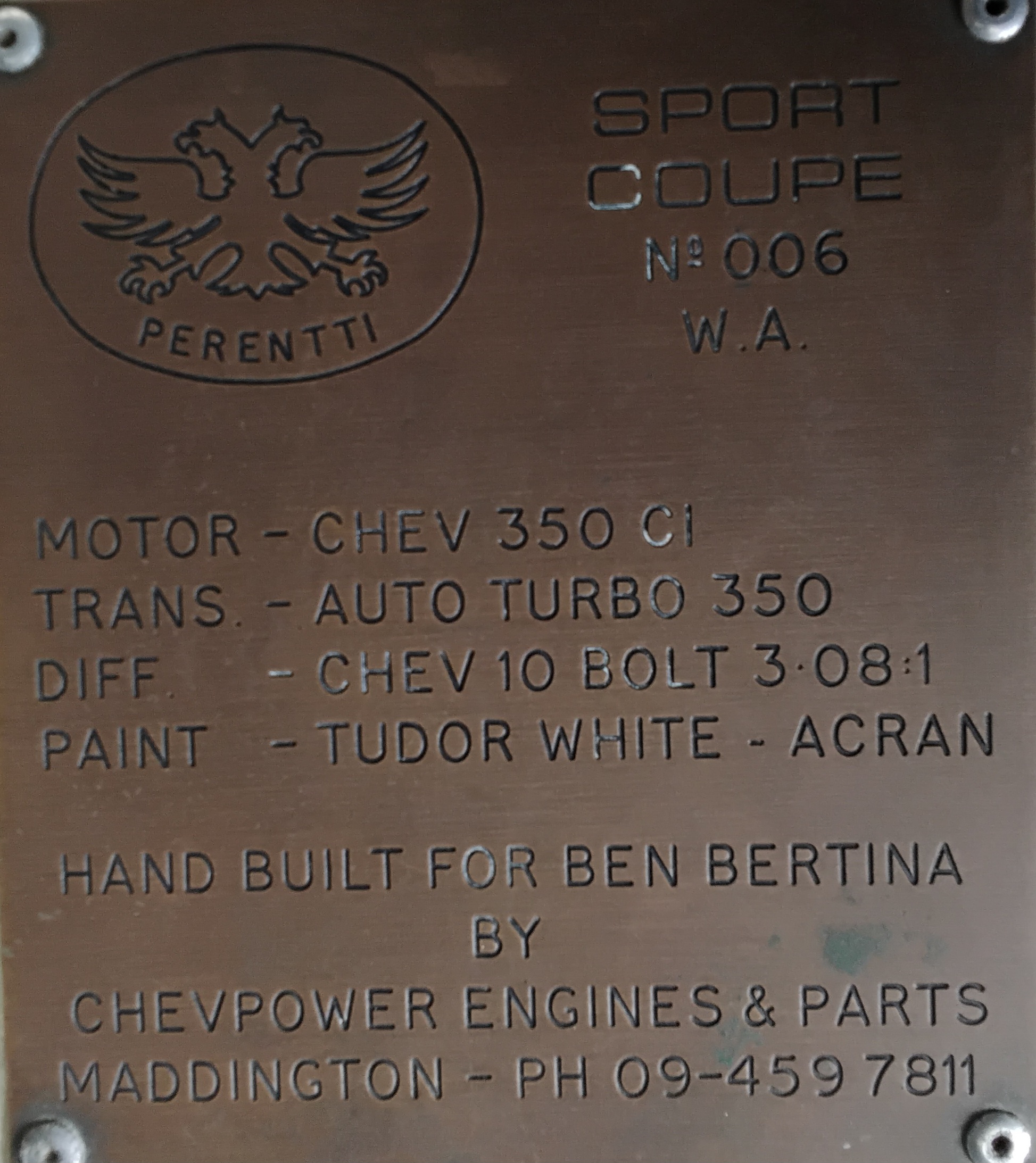 1986 PERRENTI MK1 2D COUPE