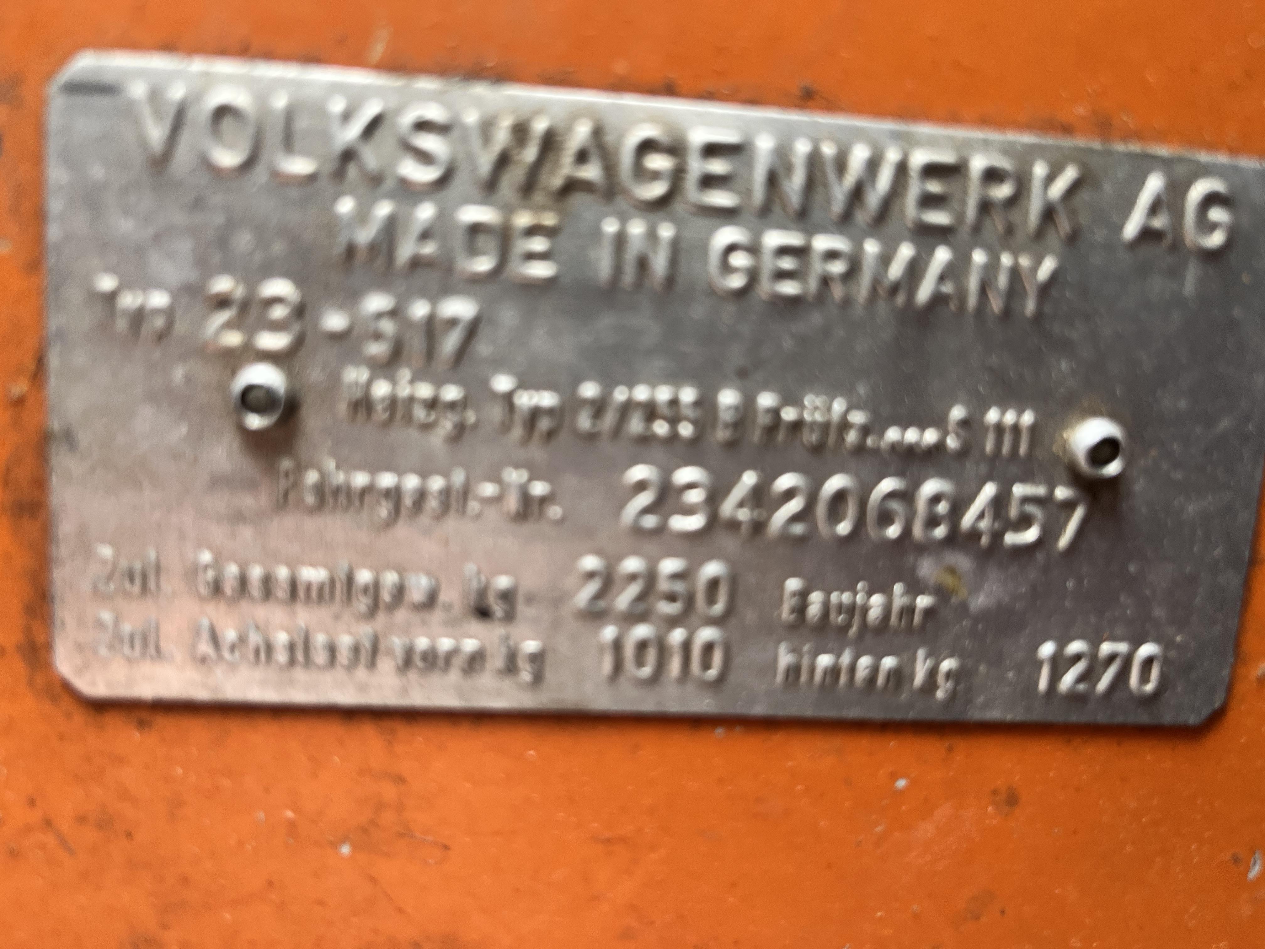 1973 VOLKSWAGEN KOMBI WESTFALIA CAMPER