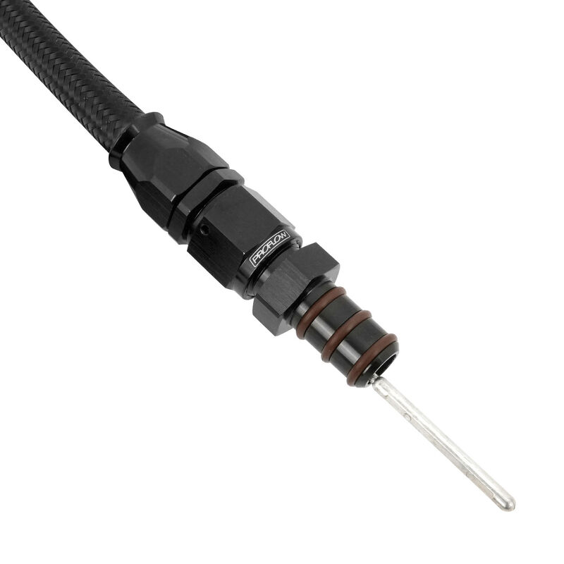 Proflow Transmission Dipstick, Braided Stainless Black, For Holden Commodore VE-VF, GM 6L80/6L80E, Billet Handle, Universal Firewall Mount, Each